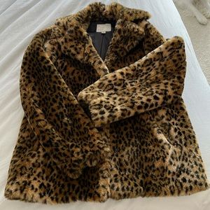 Faux Fur Leopard Coat